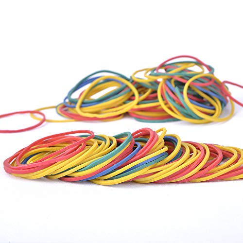 300pcs 25mm(1in) Multi Color Rubber Bands Elastics Bands Sturdy Rubber Bands for Home or Office use