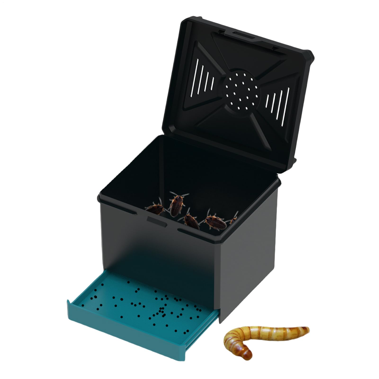 Cockroach Breeding Box, Versatile Habitat Use, 10.2x9x9cm, Transparent P-lastic Boxes, In-sect Observation Box, Easy Access & Maintenance, For Crickets Beetles Roaches Spiders Scorpions Ants