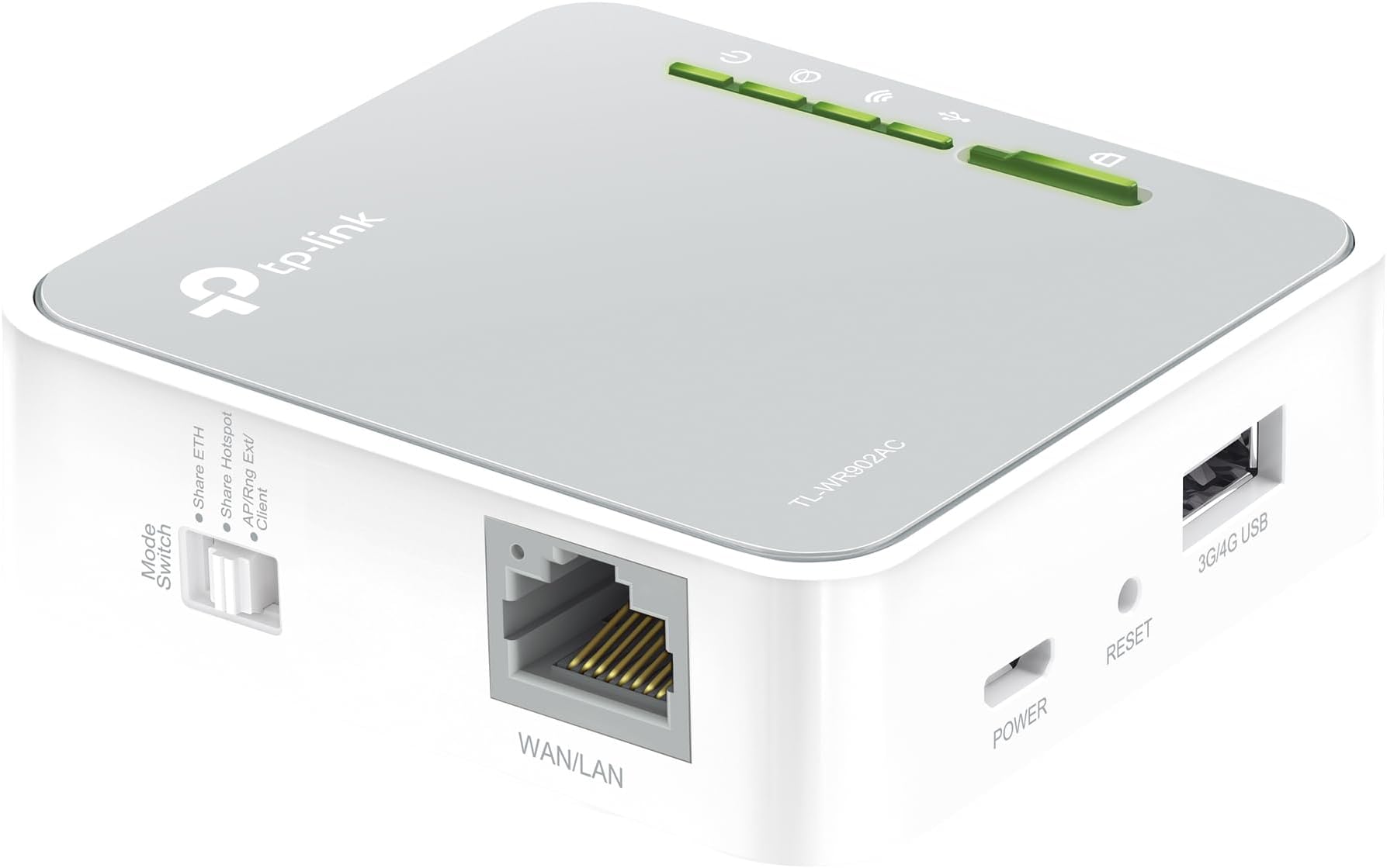 TL-WR902AC AC750 WLAN Nano Router (433Mbps (5GHz) +300Mbps (2.4GHz) (Portable, Access Point, TV Adapter, Repeater, Router, Client, Media, FTP Server), White/Grey