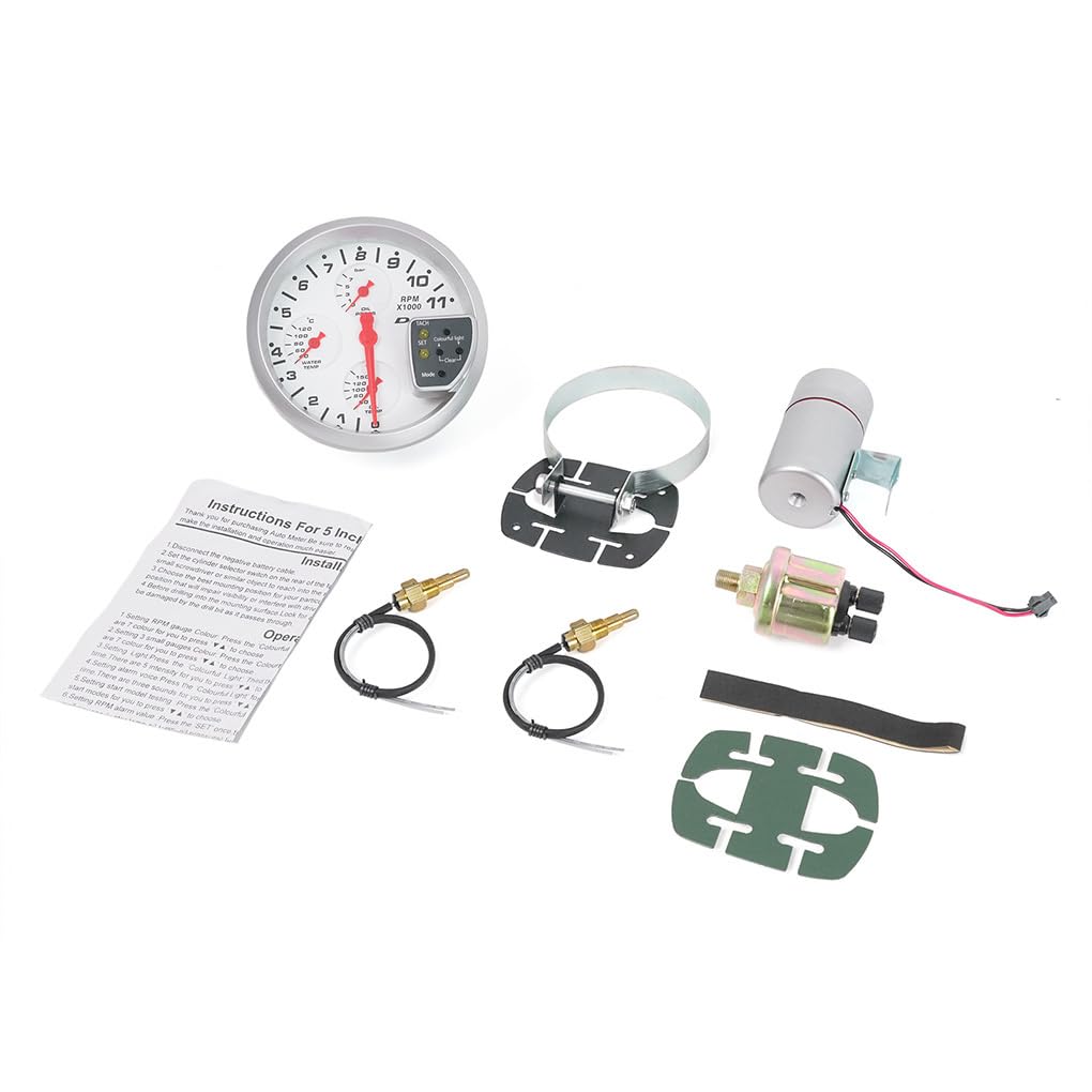 5 indicatori 4 in 1 Tachimetro Eccezionale Facile da leggere Precisione Caratteristiche Per Meccanici e Appassionati di Auto Accurato