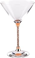 Vista 1 de Vetrina Stem Martini Glass - Cristalería sofisticada, base facetada, para mesa de comedor, eventos, bodas, cócteles de bar en casa, oro rosa, juego