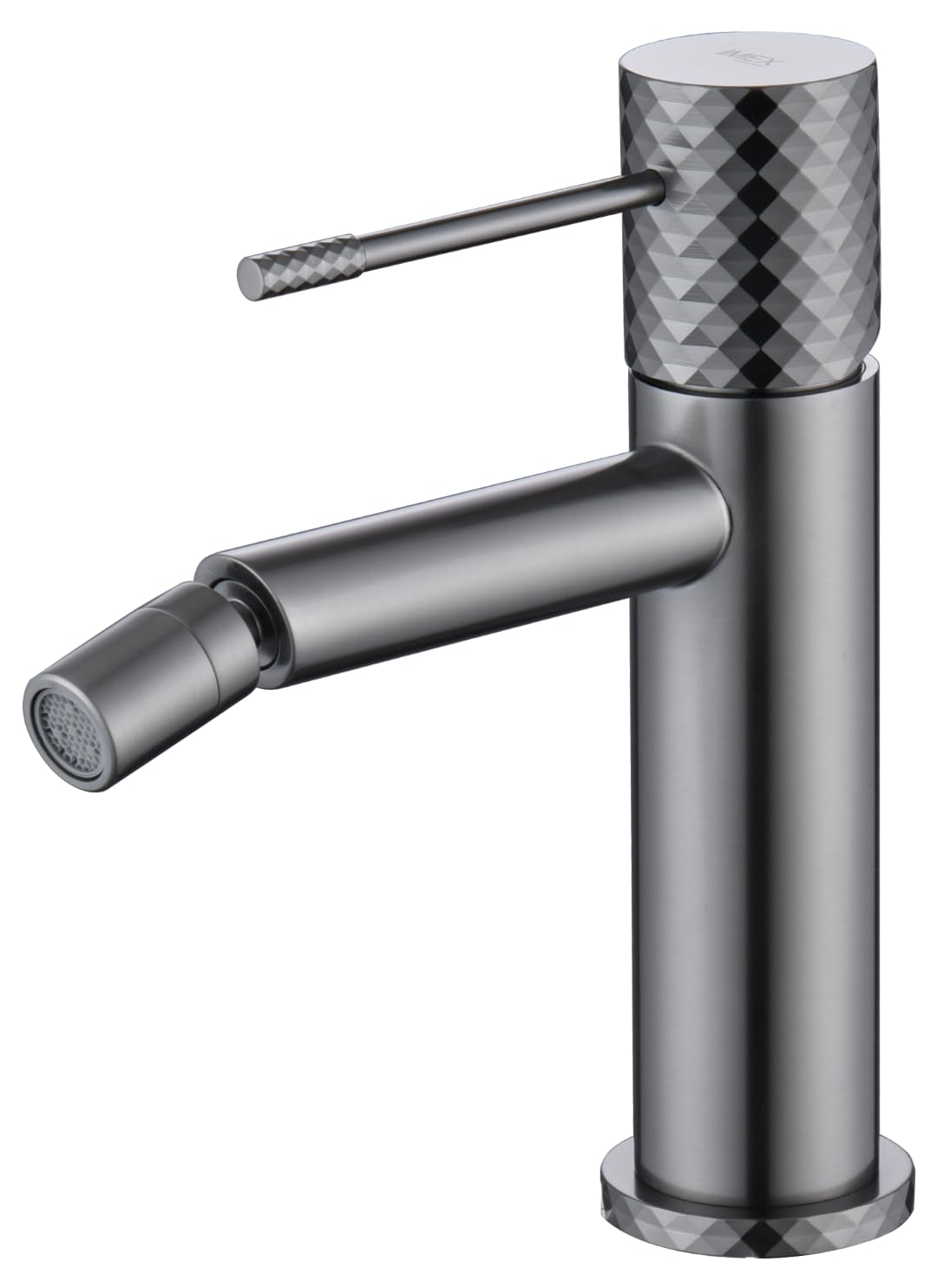IMEX kran bidetowy, bateria bidetowa, bateria bidetowa, bateria bidetowa z mieszaczem ciepłej i zimnej wody, bateria Bidet, łatwa instalacja, seria Genua, kolor czarny pistolet metalowy
