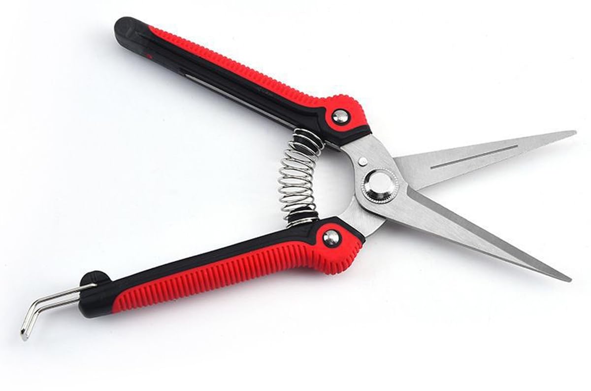 Hand Pruning Shears Gardening Scissors with Straight Stainless Steel Pointed Blade Ultra Sharp Picking Shears for Flowers Fruits Vegetables