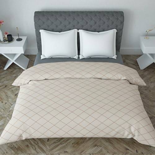 Image of 280 TC Luxurious Glace Cotton Duvet Cover /Comforter Cover /AC Quilt Cover King Size /Dohar /90 X100 Inches - (Pink)