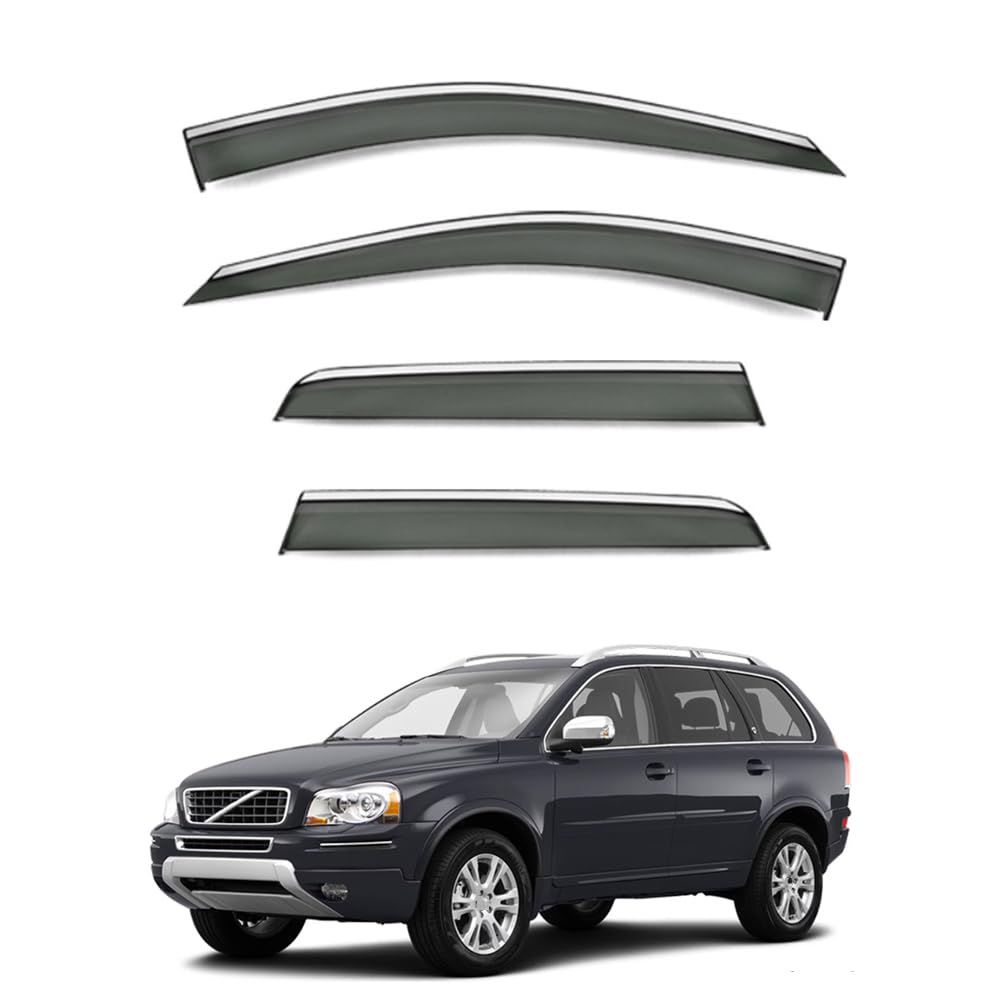 QOEMRHELT 4pc Set In-Channel Wind Deflectors, for XC90 2002-2014 Window Visors Rain Guards Vent Visors Rain & Sun Protection,Car Accessories