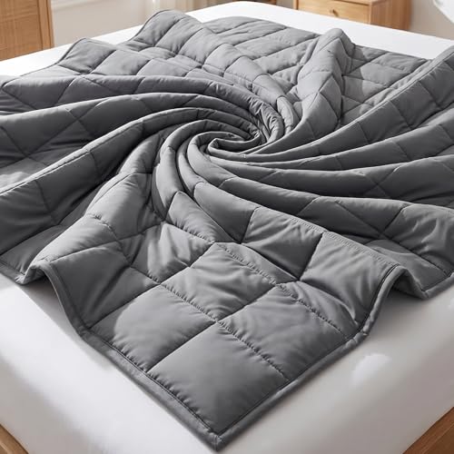 Smart Queen Weighted Blanket for Adults and Couple (60x80, 20lbs) Queen Size Large Soft Heavy Blanket Machine Washable for Fall, Bedding &Sleeping with Premium Glass Beads (60x80 | 20lbs Grey)
