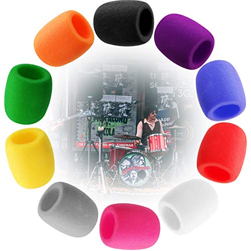 40 Pieces Thick Handheld Stage Microphone Windscreen Foam Cover Karaoke DJ, 10 Color