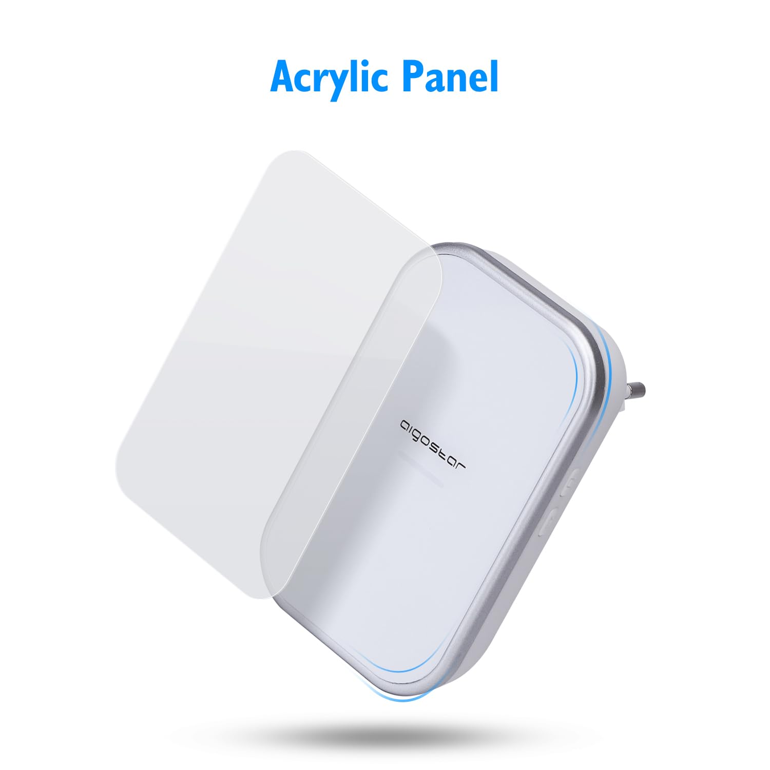 Aigostar Ring AC - Timbre inalámbrico, Timbre de Puerta con Indicadores LED, Resistente al Agua, 36 Melodías, 3 Niveles de Volumen, Timbre para Ancianos, Casa, Oficina (2 Receptor y 1 Transmisor)