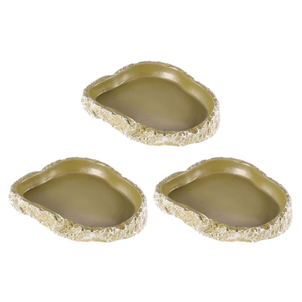 SUPVOX 3Pcs Resin Reptile Feeding Bowl Terrarium Food Basin for Turtle Lizard Gecko Crab Water Dish for Reptiles and Amphibians