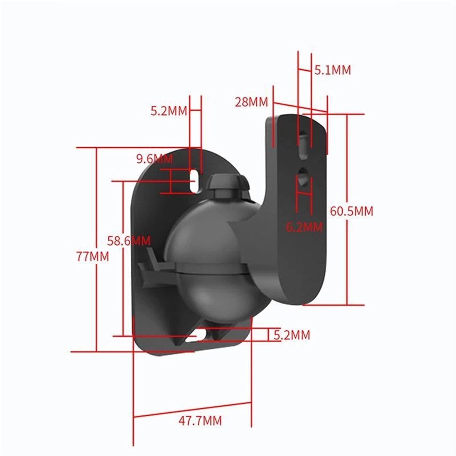 Soporte para Altavoces Soporte de altavoz 4 PIEZAS Soporte de montaje en pared de altavoz Soporte de pared de sonido de sonido Soporte de soporte de paredes de pared Soporte de sonido envolvente (negr