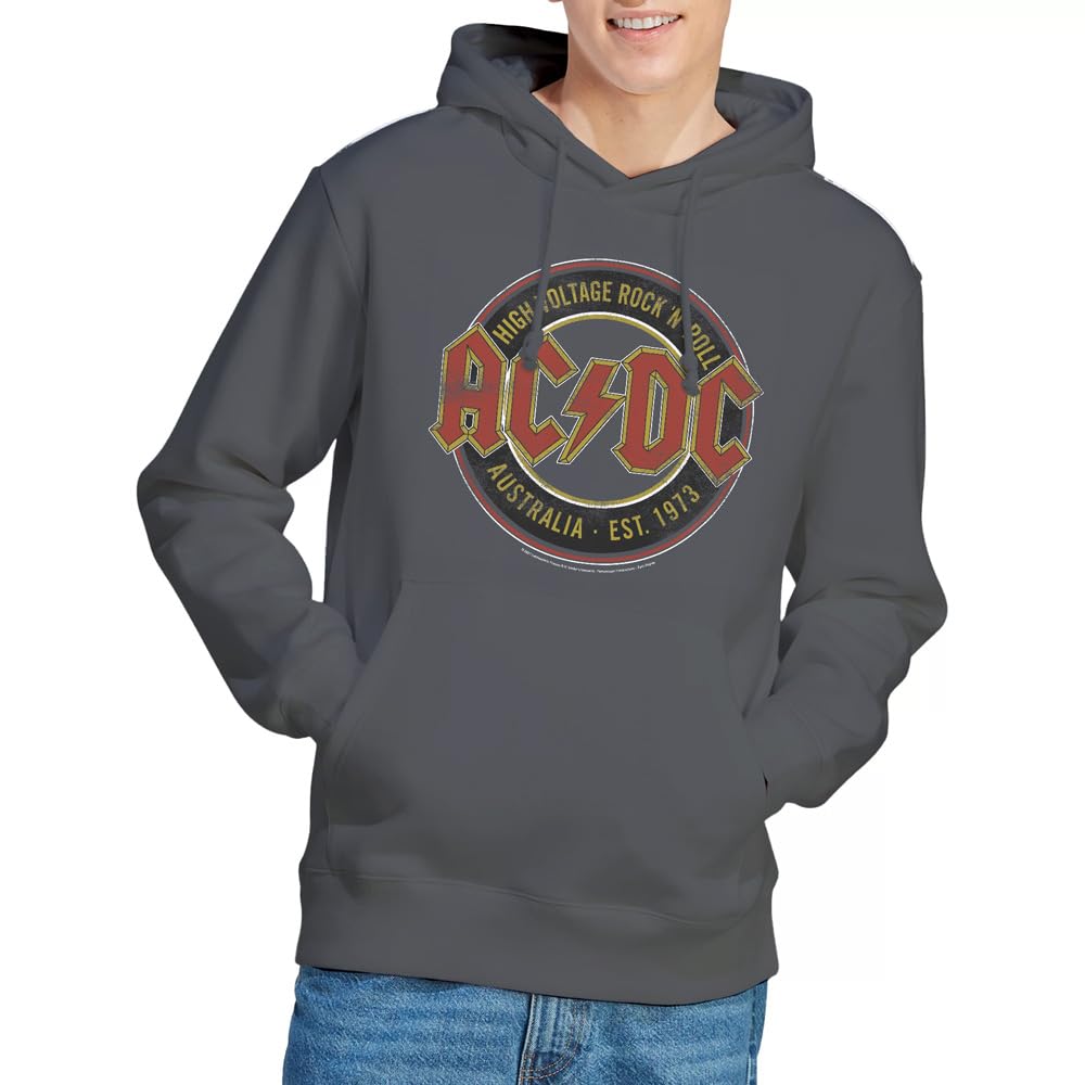 Ac/Dc Unisex Charcoal Acdc Est. '73 Hoodie, Small