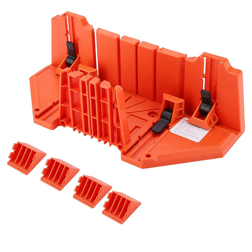 Littimoon Plastic Clamp Miter Box 14inch Wood Cutting Pruning Saw Hand Saw Hardware Tool Mitering Box