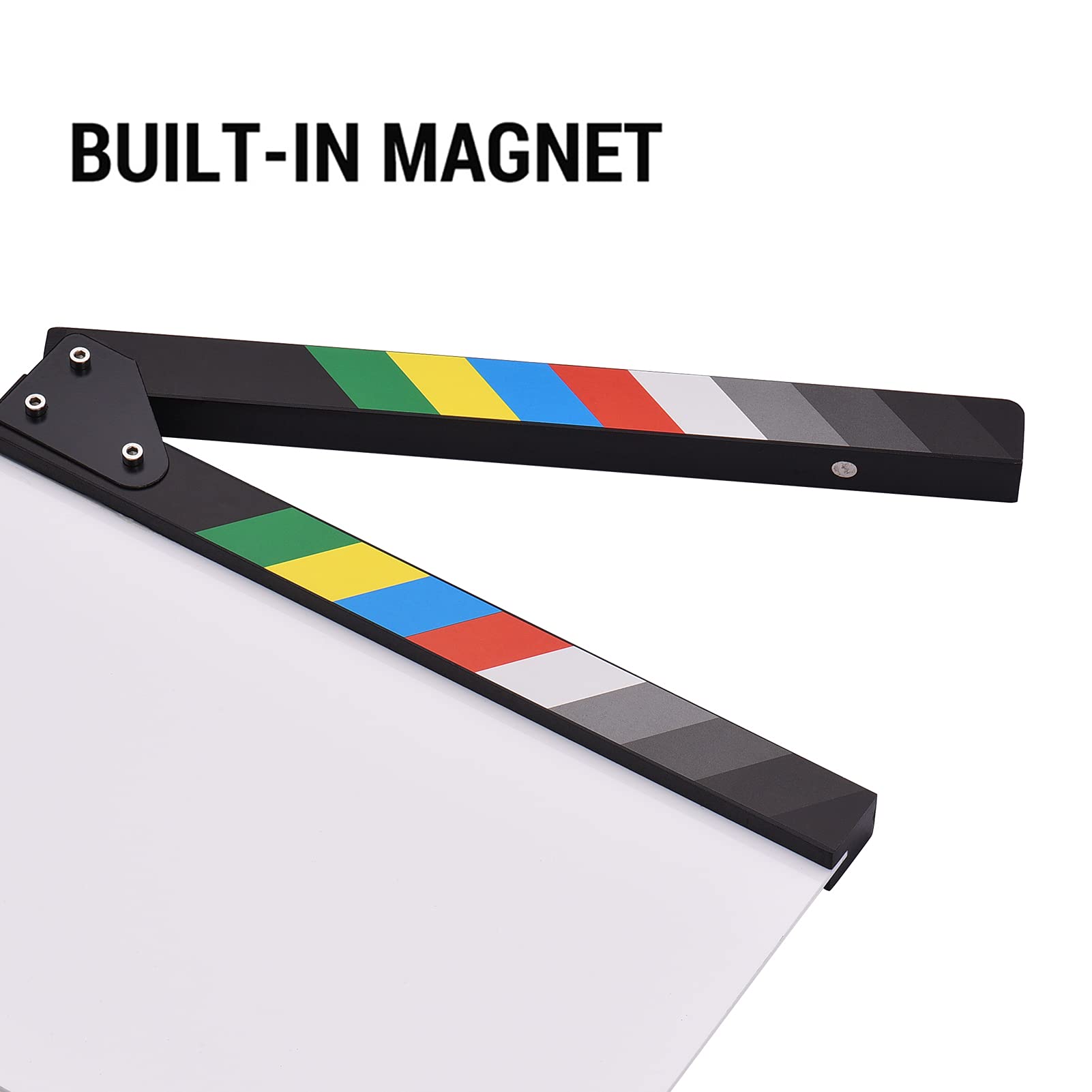 Namolit 30 * 24cm / 12 * 9in Film Acrylique Clins Directeurs de Cinéma Clapper Board Slate Cut Action Scene Blank Clap Board Effaçable à Sec avec des bâtons Multicolores