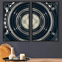 2 Piece Framed Canvas Wall Art Solid Structures Canvas Prints Home Artwork Decoration for Living Room,Bedroom - 16