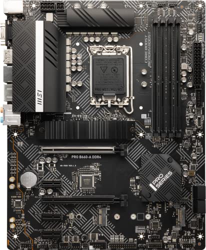 Image of MSI PRO B660-A DDR4 Motherboard (ATX, 12th Gen Intel Core, LGA 1700 Socket, DDR4, PCIe 4, 2.5G LAN, M.2 Slots, USB 3.2)
