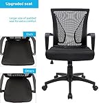 Furmax Office Chair Ergonomic Computer Desk Mesh Chair Mid Back Swivel Lumbar Support with Armrest (1, Black) - Image 4