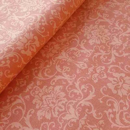 Tecido Tricoline 100% Algodão - Arabesco Jacquard - 50x150cm (Coral)