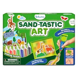 Skillmatics Sand Art Activity – Animals, Create & Stick 50+ Colorful Stickers, Creative Craft Kits & Supplies for Kids, Gifts for Girls & Boys Ages 4, 5, 6, 7, 8, 9, 10