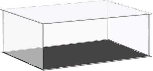 Miniatura 9 de MECCANIXITY Vitrina de acrílico, caja de plástico, caja de almacenamiento, transparente, pequeña, a prueba de polvo, 16.1 x 14.1 x 4.1 pulgadas para