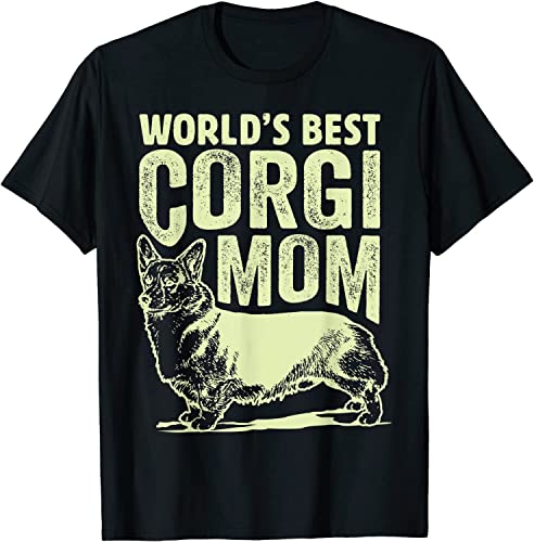VidiAmazing World's Best Corgi Mom Dog Gifts, Best Dog Mom Ever ds1567 T-Shirt T-Shirt Black
