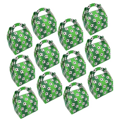 FONDOTIN Cajas de Papel para Dulces de Fútbol, 50 Unidades, Color Verde, Tamaño Compacto, Caja de Dulces para Regalos y Fiestas de Cumpleaños, Adecuado para Decoraciones y Embalaje