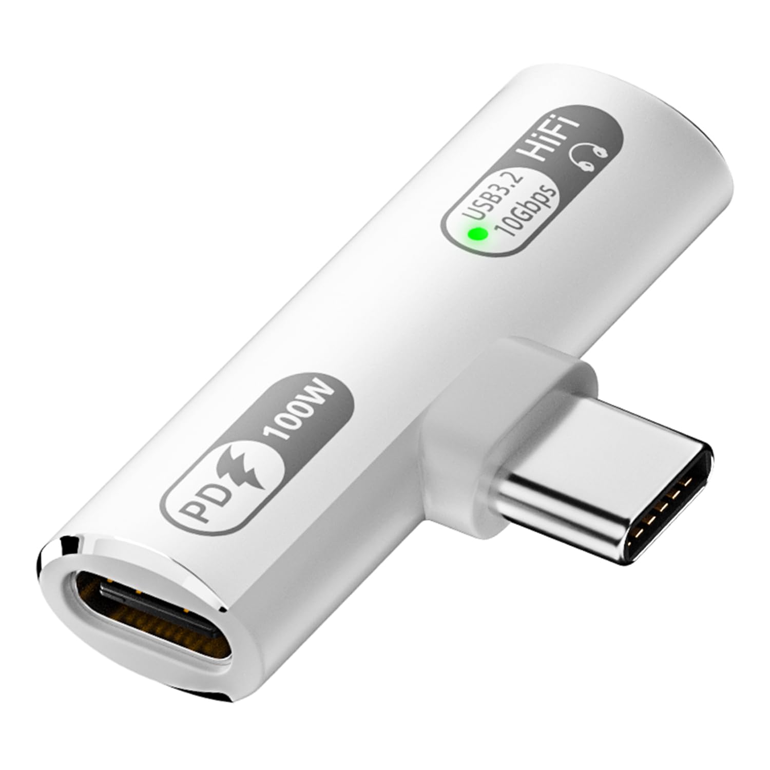 Jadebones USB C Splitter with 100W Fast Charging, Dual USB C Headphone and Charger Adapter Dongle for iPhone 16/15 Series, iPad, MacBook, Galaxy S24/