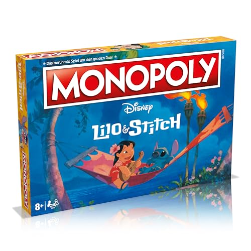 Winning Moves Monopoly Lilo & Stitch Edition - Monopoly Spiel für Fans - Familienspiele Strategie Brettspiele Lilo & Stitch - 2+ Spieler ab 8+ Jahren - Deutsch