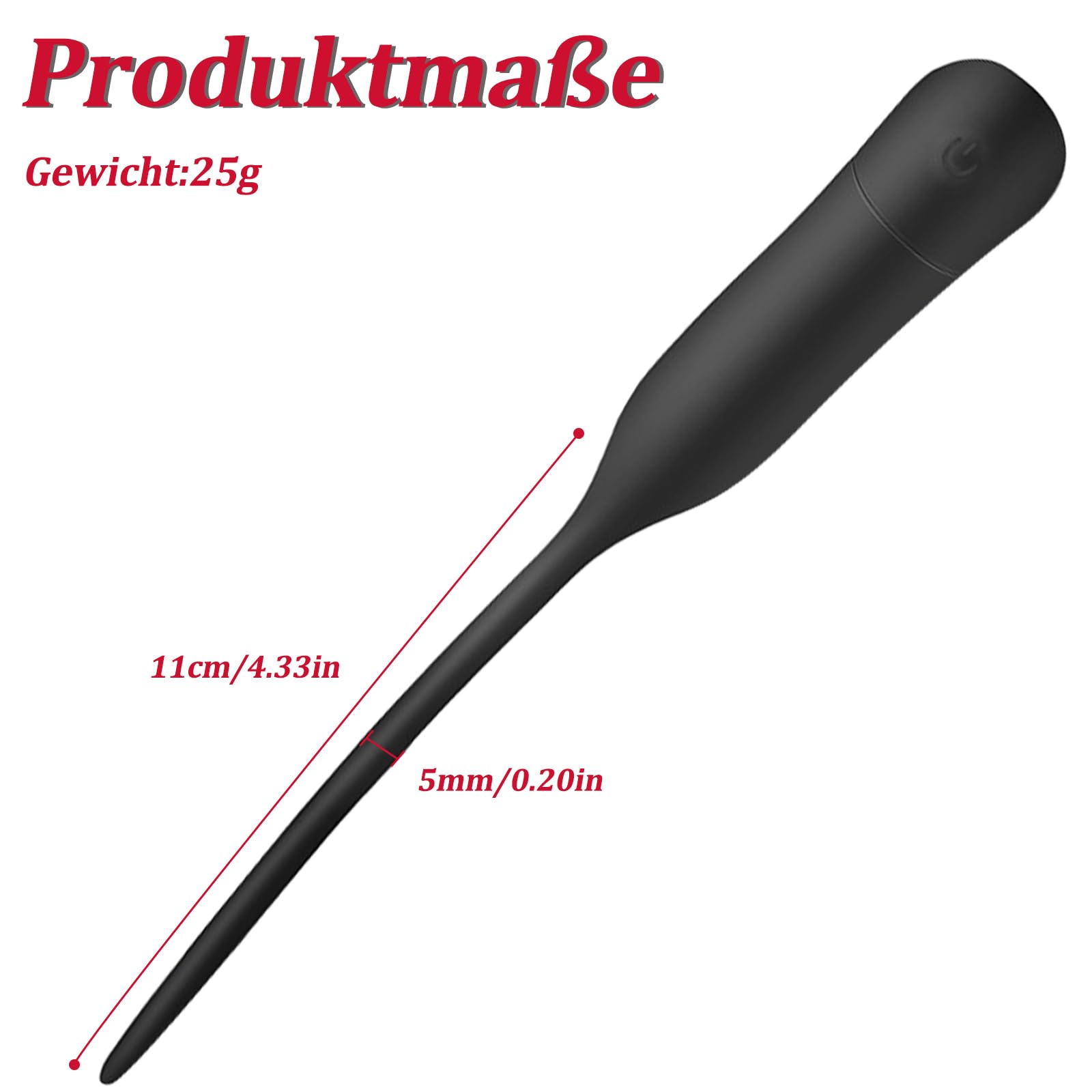 BDSMYEE Dilatador Uretral de Silicona con 10 Modos de Vibración, Vibrador de Pene y Próstata, Dilatadores Uretrales para Hombres, Juguete Sexual Erótico para Hombres en Solitario (Corto)