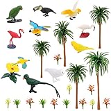 [Breite Anwendung]-Realistische Vogelfiguren und Miniaturbäume können nicht nur als Spielzeug zum Spielen verwendet werden, sondern auch als Dekoration für Topfpflanzen, Feengarten und andere Familienszenen, sowie als Kuchendekoration für Hawaii-Partys