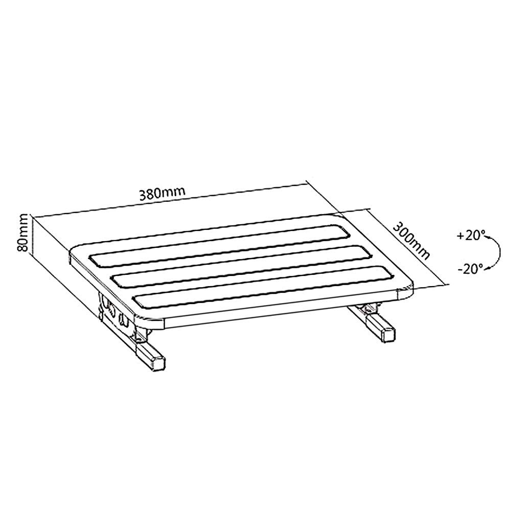 Maclean MC-831 ergonomiczny podnóżek, regulowany bezstopniowo kąt nachylenia, 380 x 300 mm