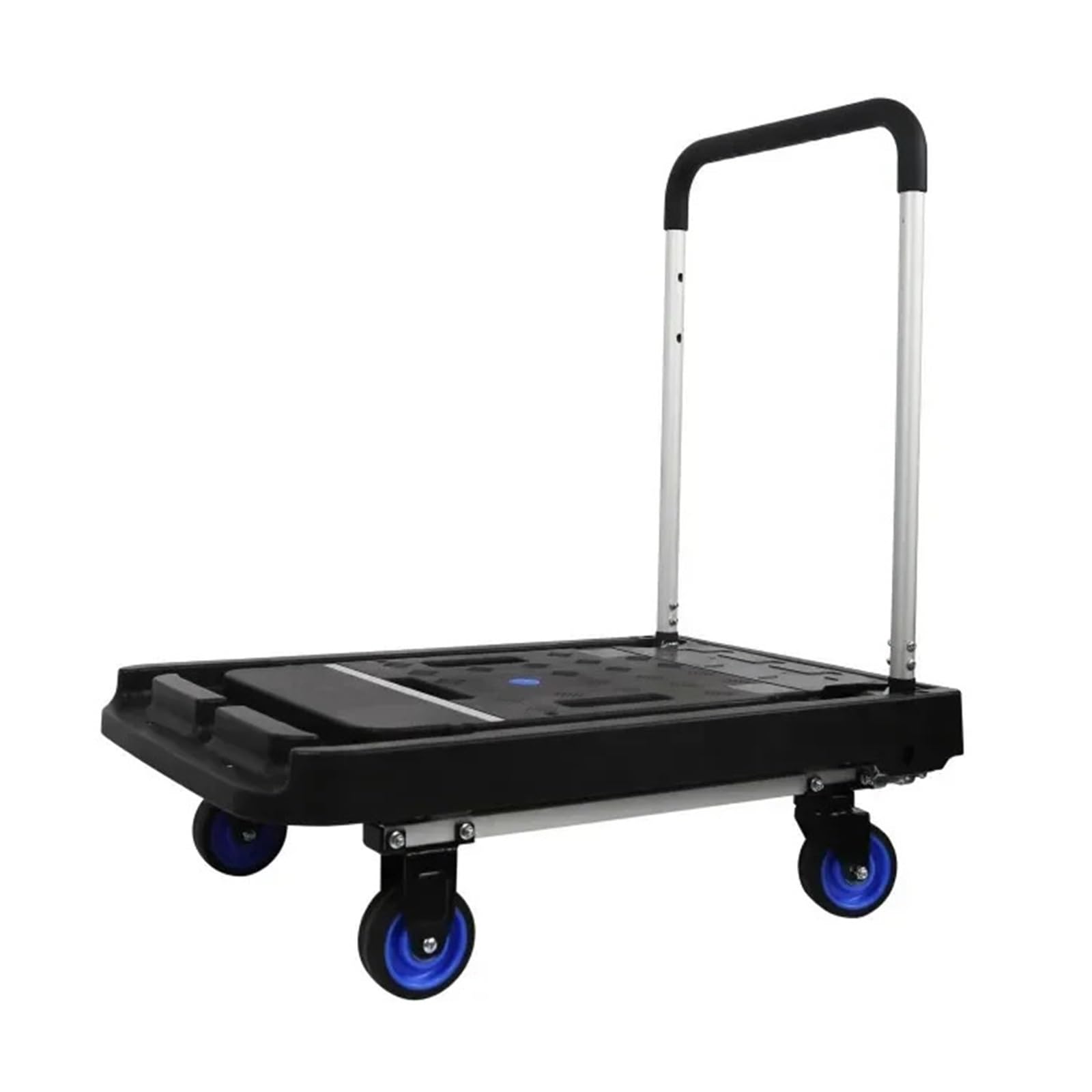 Platform Truck Cart, Aluminum Folding Platform Cart 137kg 4-Wheel Black