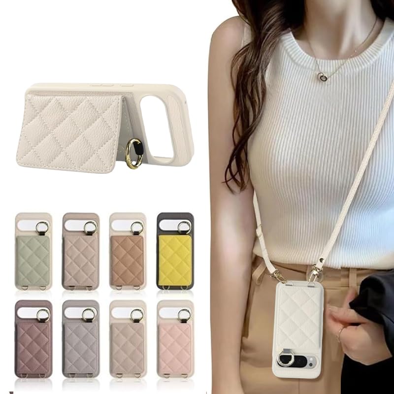 [BELLYMUSES] Compatible with Google Pixel 10/10PRO 9/9a/Pro/XL/8a/8/7a, Galaxy S25/S24/FE/Ultra/S23/S22 Smartphone Case | Shoulder Type with Mirror Cute Korean Style Design for Galaxy S24 Ultra White