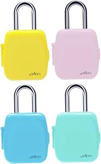 WHAMVOX 4pcs Small Combination Lock Mini Suitcase Backpack Lock Daily Multi-Function Pad Lock Lovely Combination Lock Daily Use Padlock Password Simple Small Padlock Zinc Alloy Student