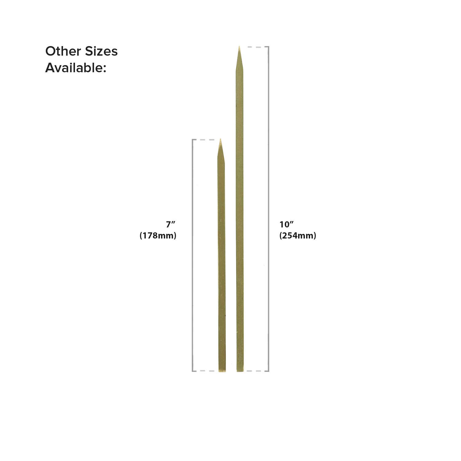 Royal Bamboo 10 Inch Flat Skewers for Grilling, Satay, and Skewered Vegetables, Case of 3000