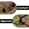 Hoe and Cultivator Garden Rake, Hoe & Sturdy 3 Claw Tiller, 2-in-1 Gardening Hand Tools for Digging