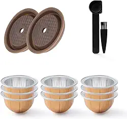 Cápsulas reutilizáveis Vertuo 2 peças + cápsulas recarregáveis vertuolinas – 80 + 150 + 230 ml cada 3 peças para máquina de café Vertuolina, discos de cápsula de silicone BENFUCHEN para cápsulas recarregáveis Nespresso Vertuo