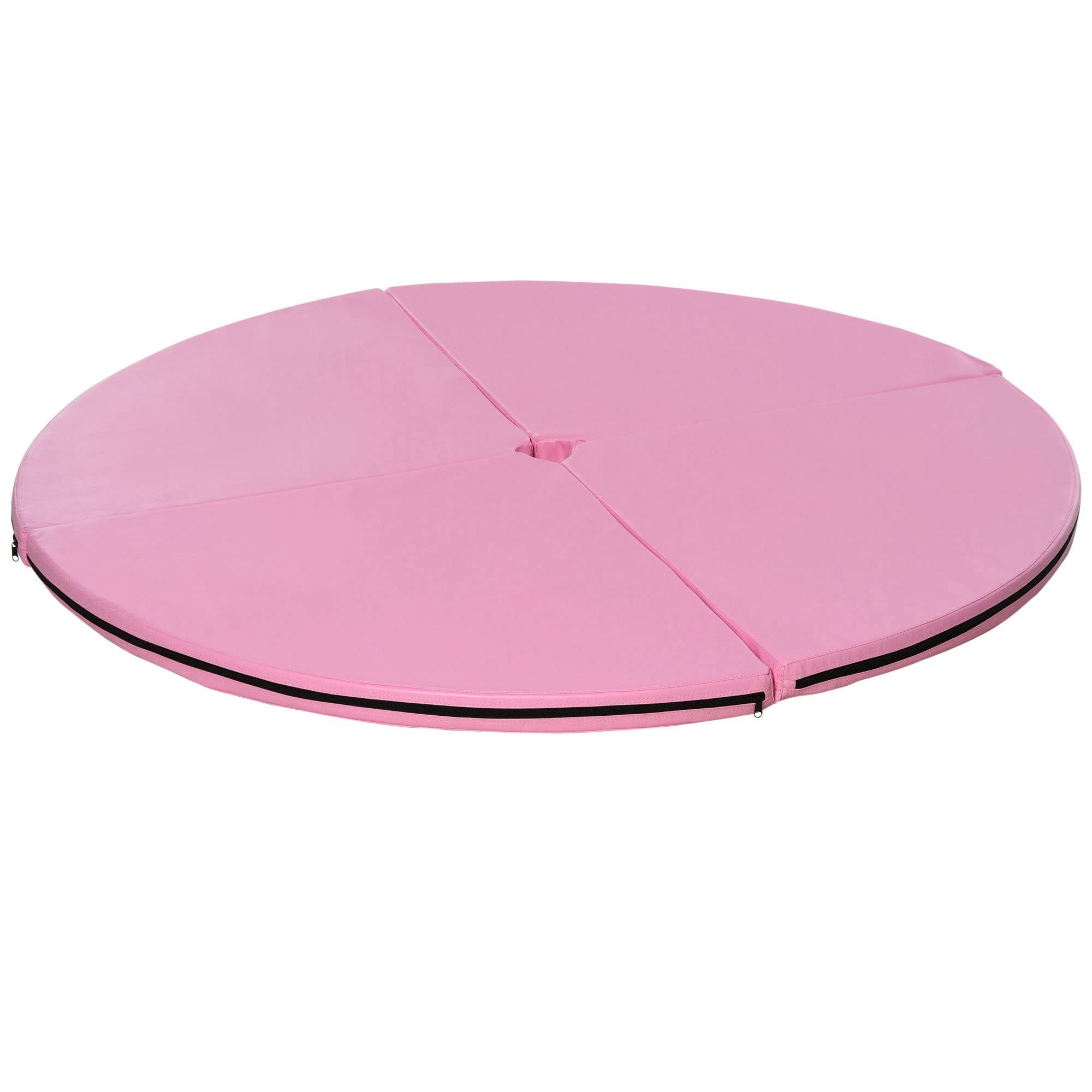 Alfombra plegable para pole dance mate HOMCOM 150 cm grosor 5 cm PVC rosa