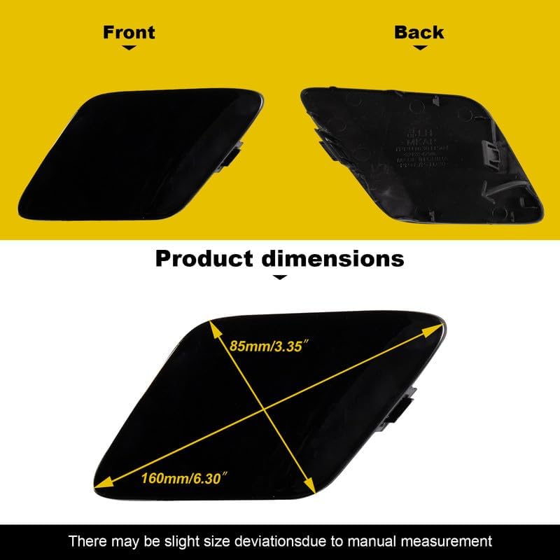 Car Front Bumper Tow Hook Cover Compatible with Toyota Prius 2016 2017 2018 Trailer Cover Cap 52128-47070 52127-47907 Small Lid Towing Eye Cap Silver