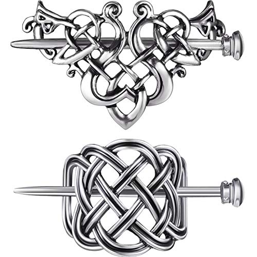 WILLBOND 2 Pieces Viking Celtic Hair Clips...