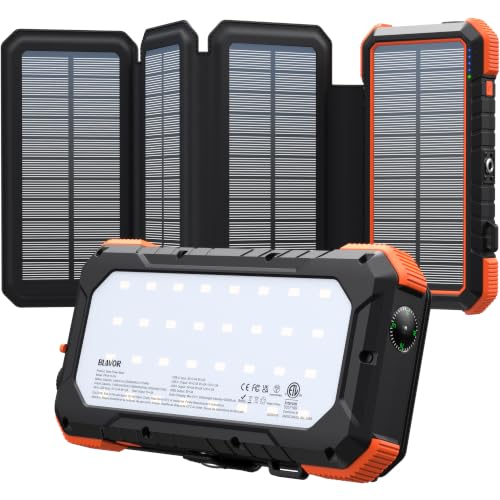 BLAVOR Solar Charger Power Bank, PD 18W Fast Charging 20000mAh...
