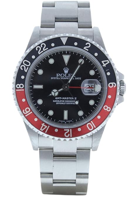 Rolex 16710 GMT Master II 40mm Stainless Steel Watch Black Dial & Coke Bezel (Certified Preowned)