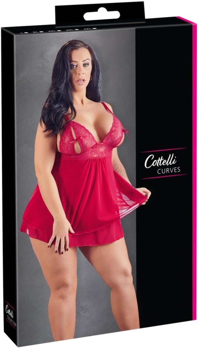 Cottelli Collection womens Cottelli Collection Babydoll With Half Open Cups