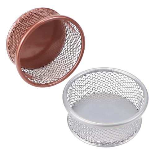 LNQ LUNIQI Büroklammernhalter Metall, 2 Stück Büroklammern Spender Klein, Rund Büroklammern Aufbewahrungsbox Stifthalter für Zuhause Büro Schule Schreibtisch Schreibwaren Aufbewahrung