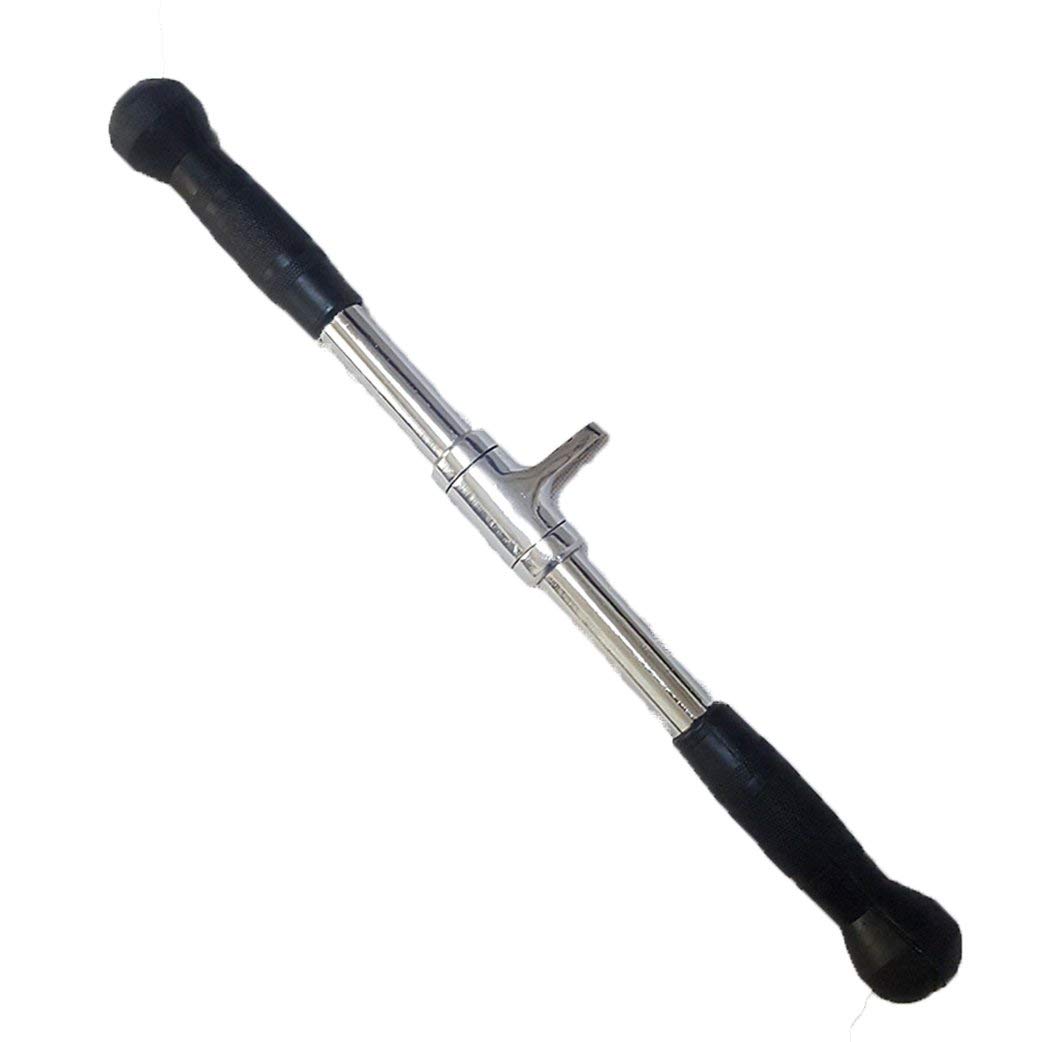 yuhqc20 inch Barbell Deluxe Straight Bar Cable Attachment with Rubber Handgrips