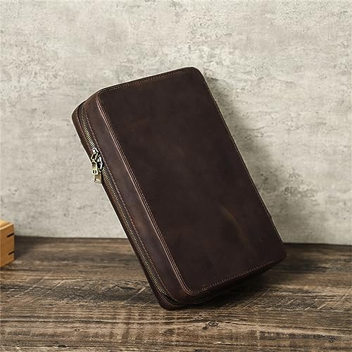 Boîtier de montre en cuir étui double miroir zippé portable - 4