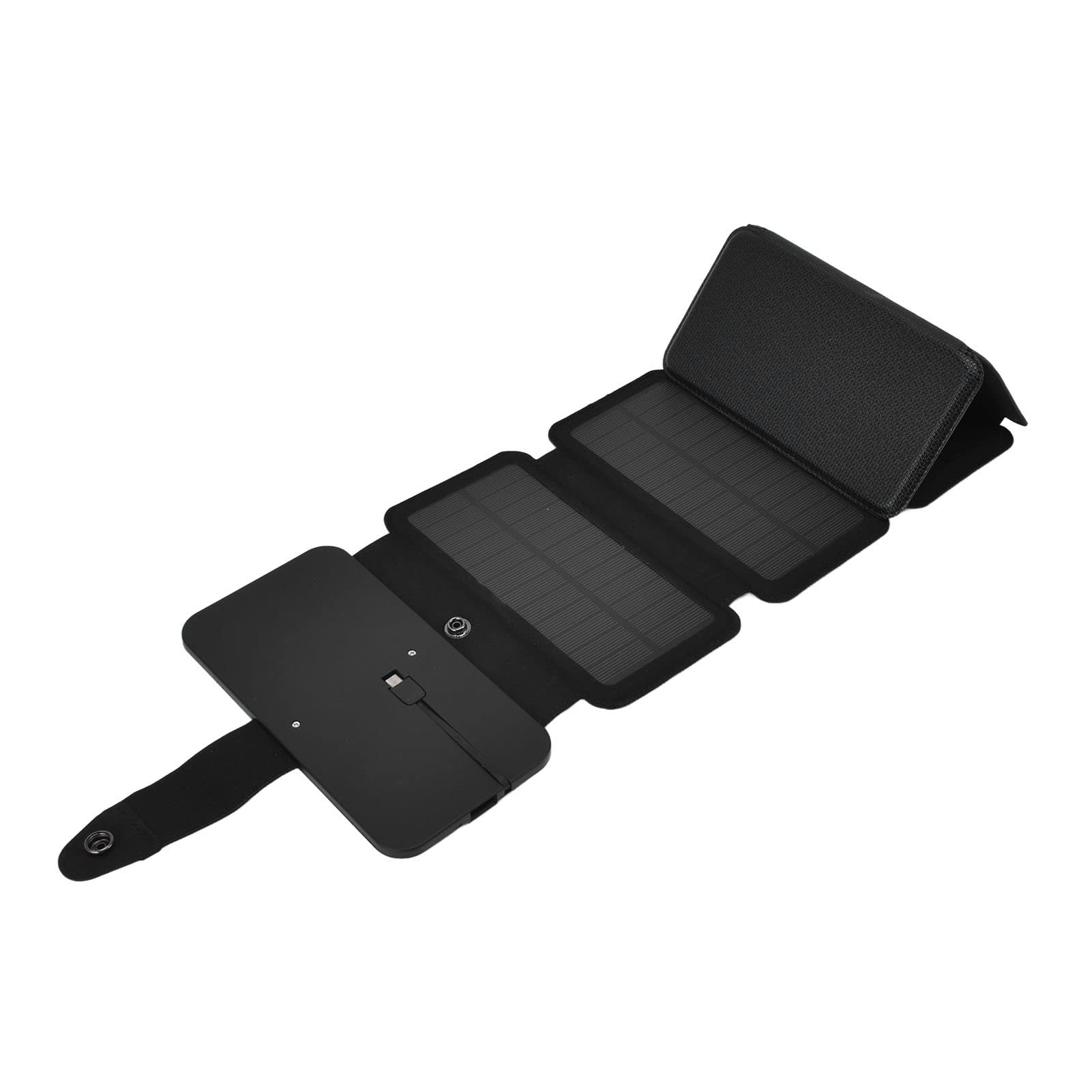 Aramox Solar Power Bank, Caricatore Solare Pieghevole per Telefono Silicio Monocristallino 5V 2A Doppia Uscita Cavo Integrato Caricatore Portatile a Ricarica Diretta USB per Viaggi all'aperto