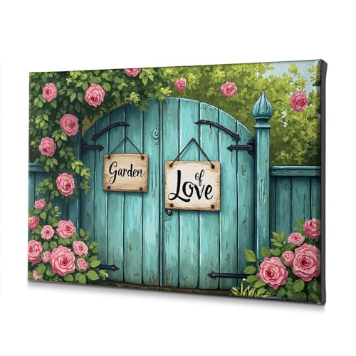 Tableau de Pâques décoration murale sur toile Welcome To The Garden of Love 30x40cm