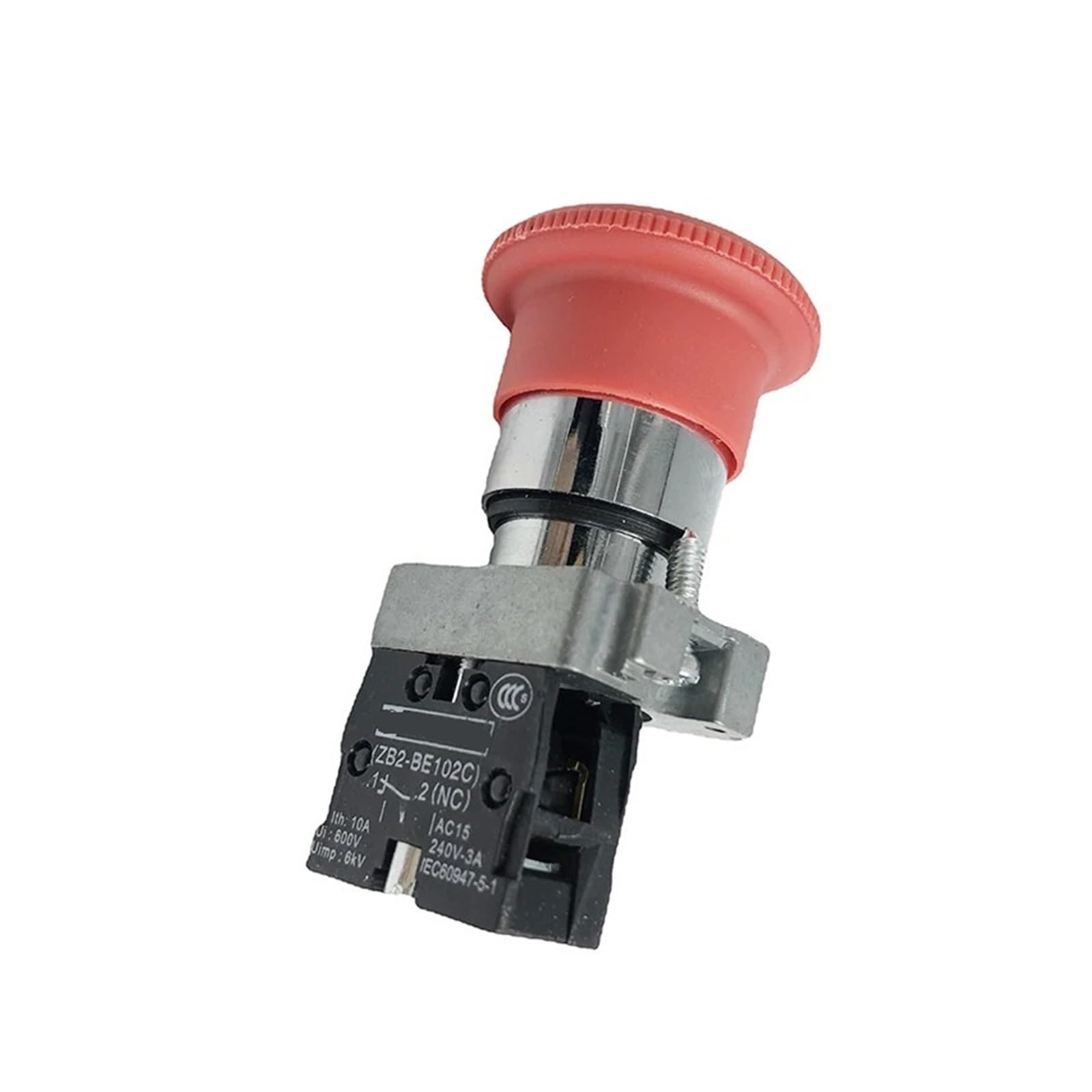 10A 22mm Red Round Power Emergency Stop Push Button Switch 1NC Normally Close XB2-BS542