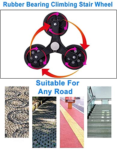 YAOJIA einkaufstrolley klappbar Faltbare Einkaufswagen, Treppenklettern Einkaufswagen Mit 6 Rädern, Räder Abnehmbarer… – Bild 7