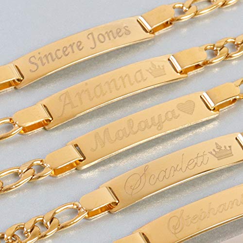 Tina&Co Personalized 18K Gold Plated Baby Name Bracelet Custom Bracelets for Kids Id Protection Bracelet Baptism for Girls3